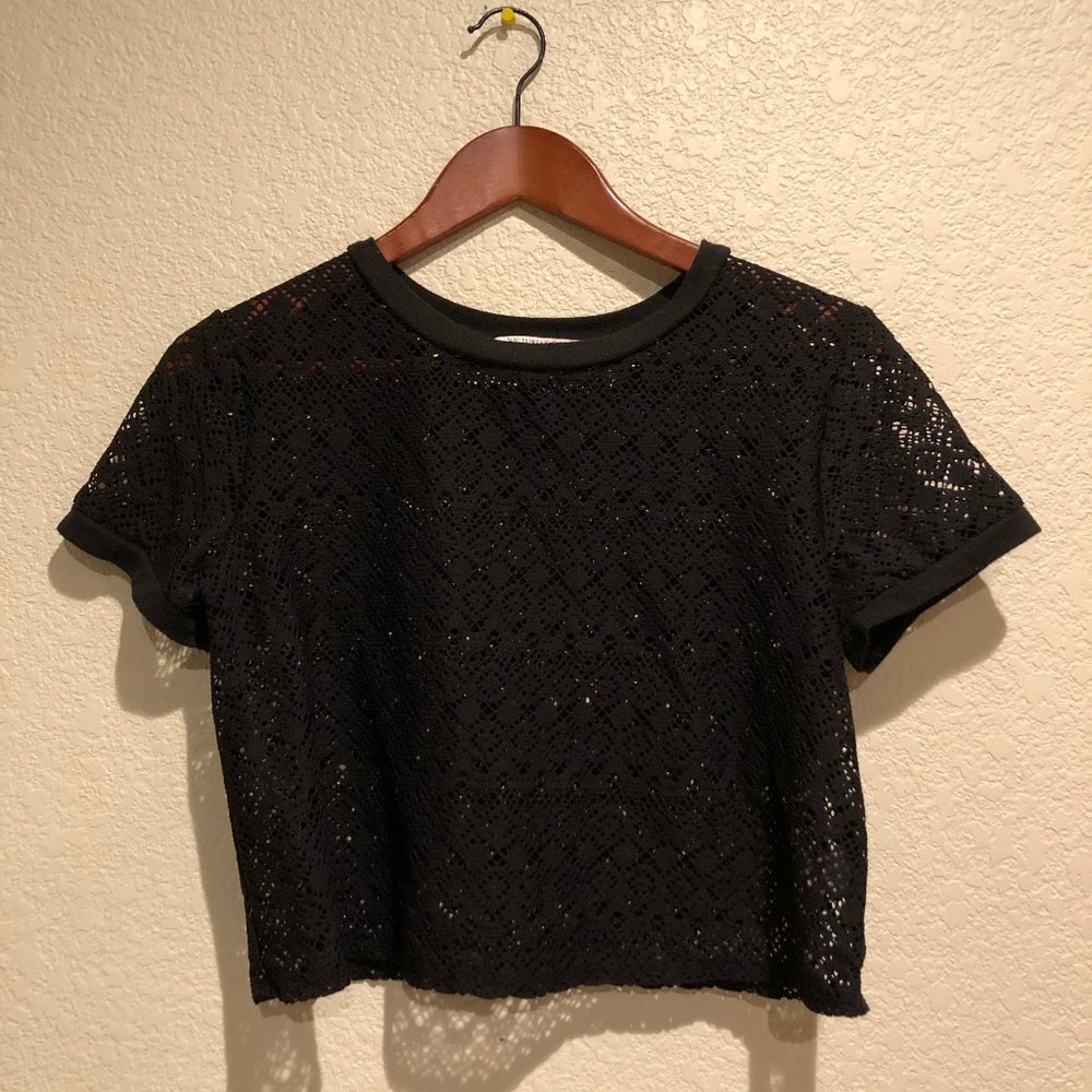 Victoria's Secret Black Crochet Cover Up Crop Top
